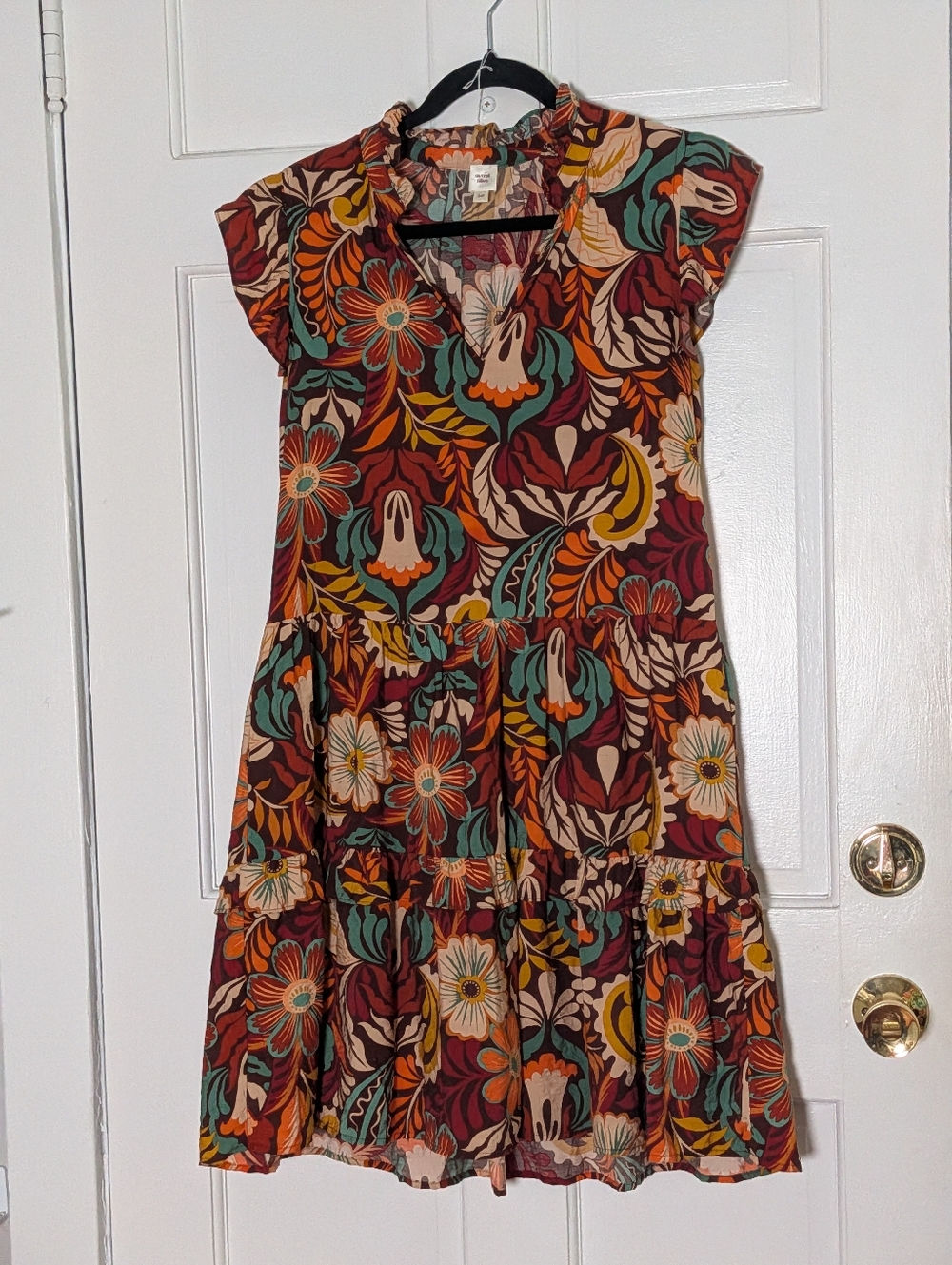 Anthropologie Autres Filles Floral Mini Dress Boho Tiered S/P - Picture 2 of 6
